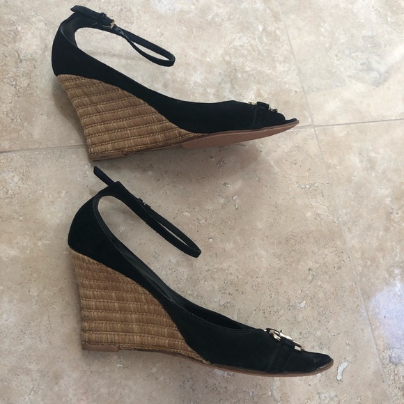 GUCCI horse bit suede wedge heels - Picture 7 of 8